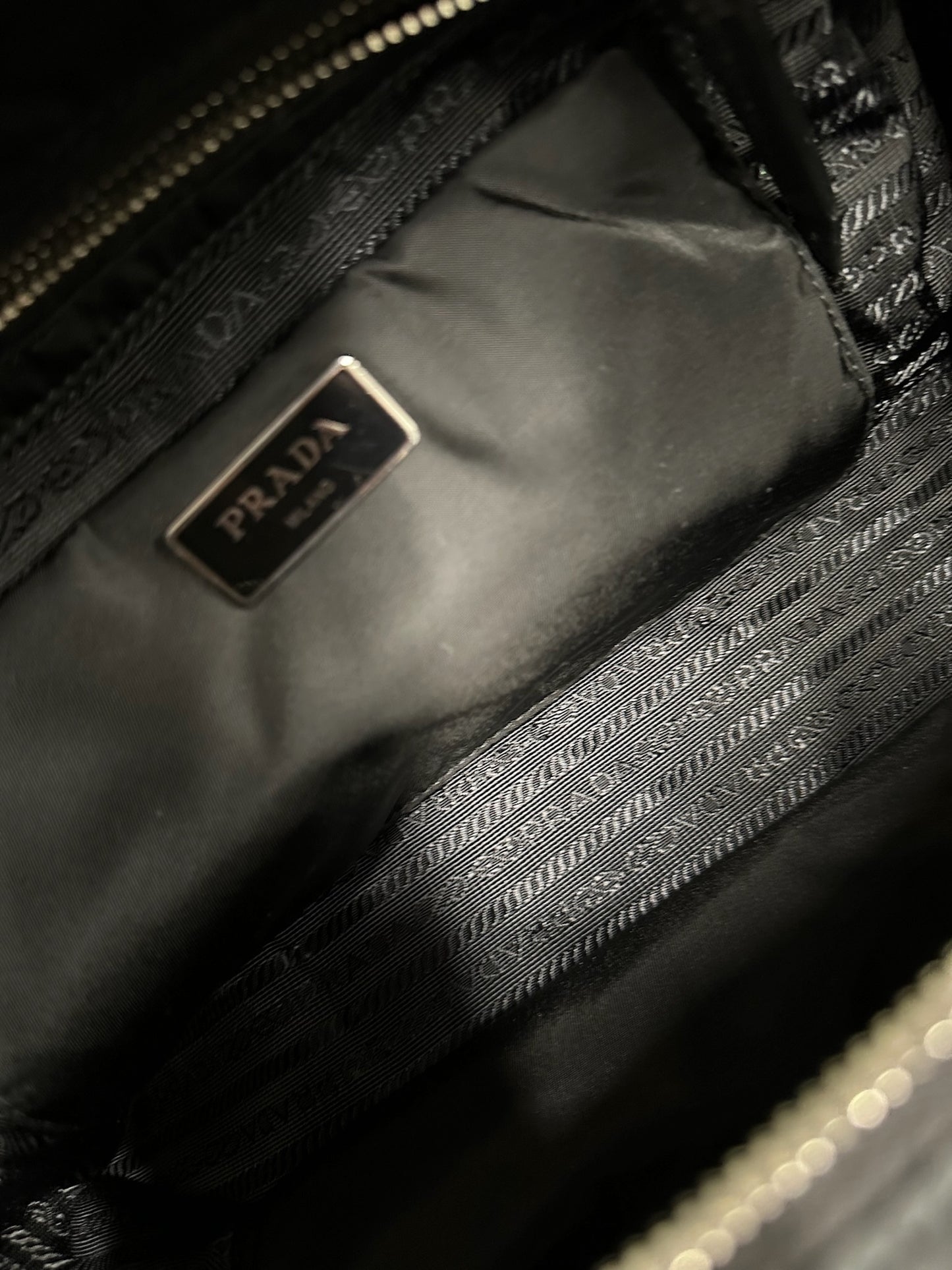 PRADA - Black Re-Nylon Medium Padded Tote