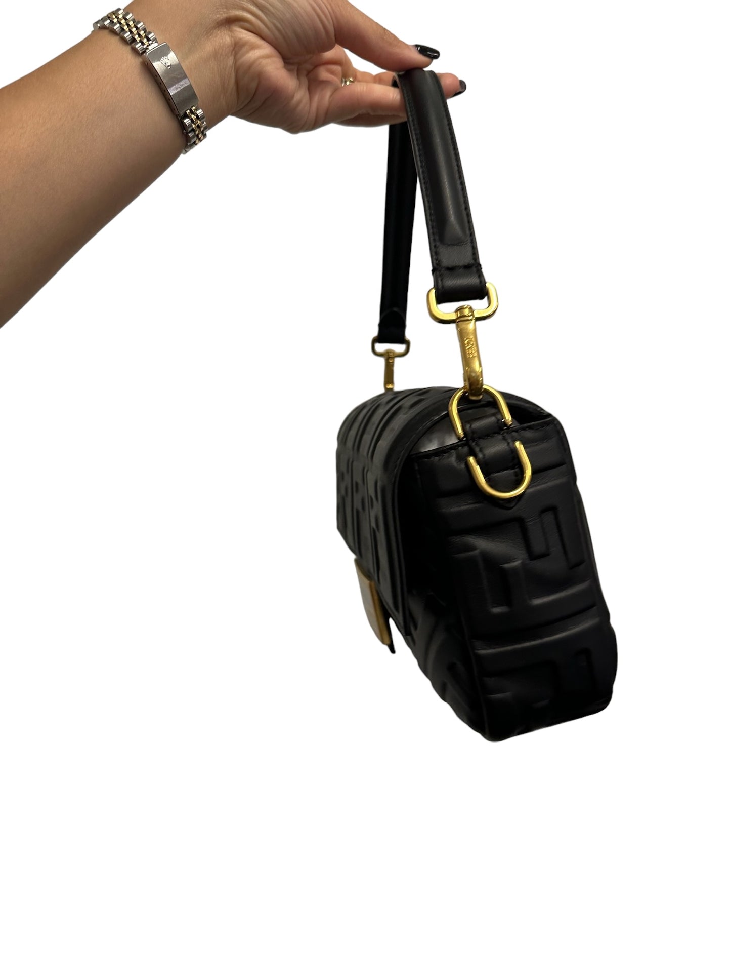 FENDI - Black Nappa Leather Bag with FF Motif