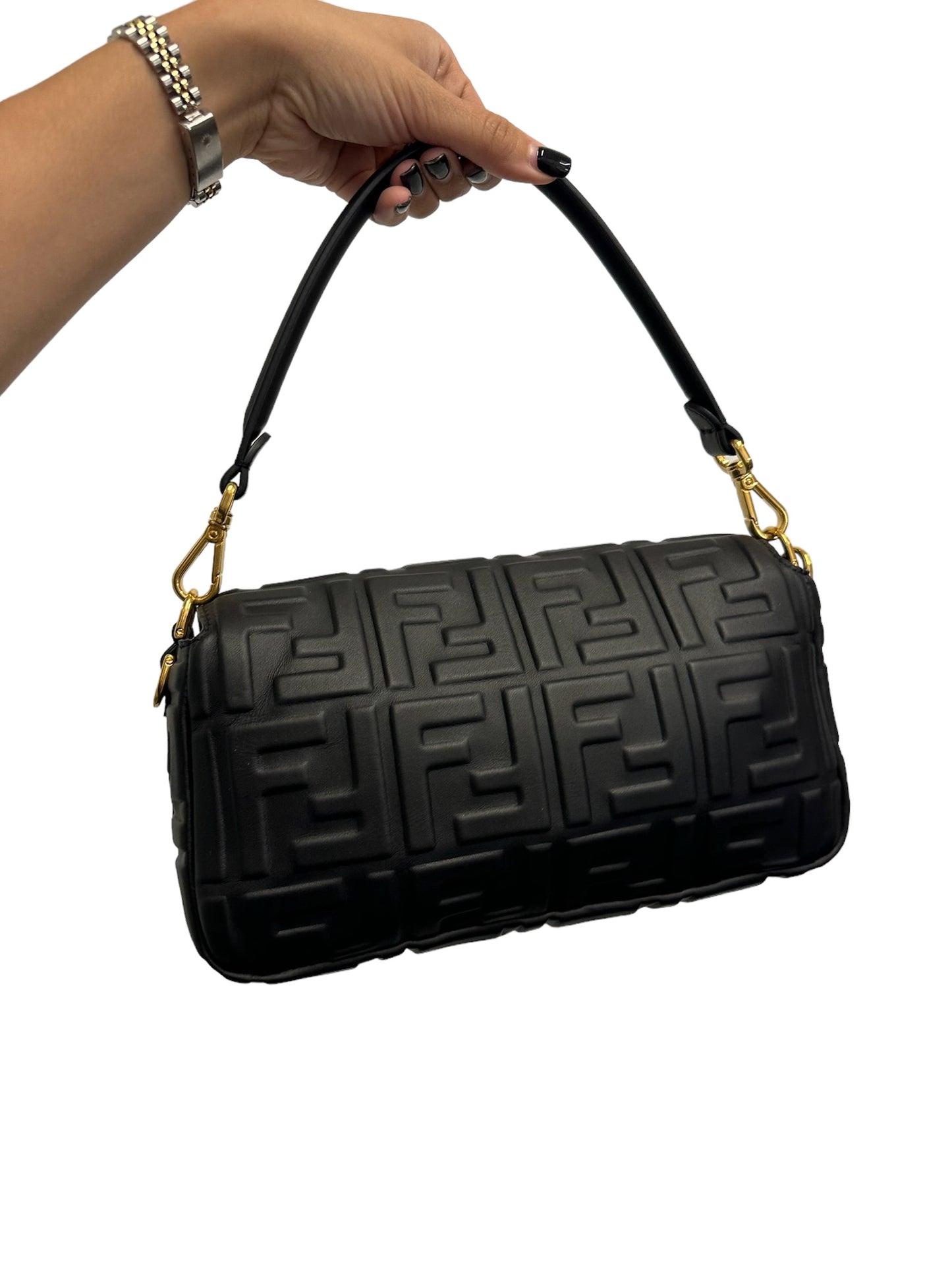 FENDI - Black Nappa Leather Bag with FF Motif