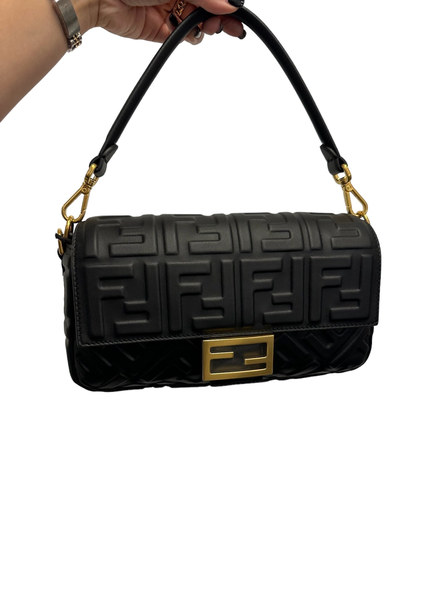 FENDI - Black Nappa Leather Bag with FF Motif