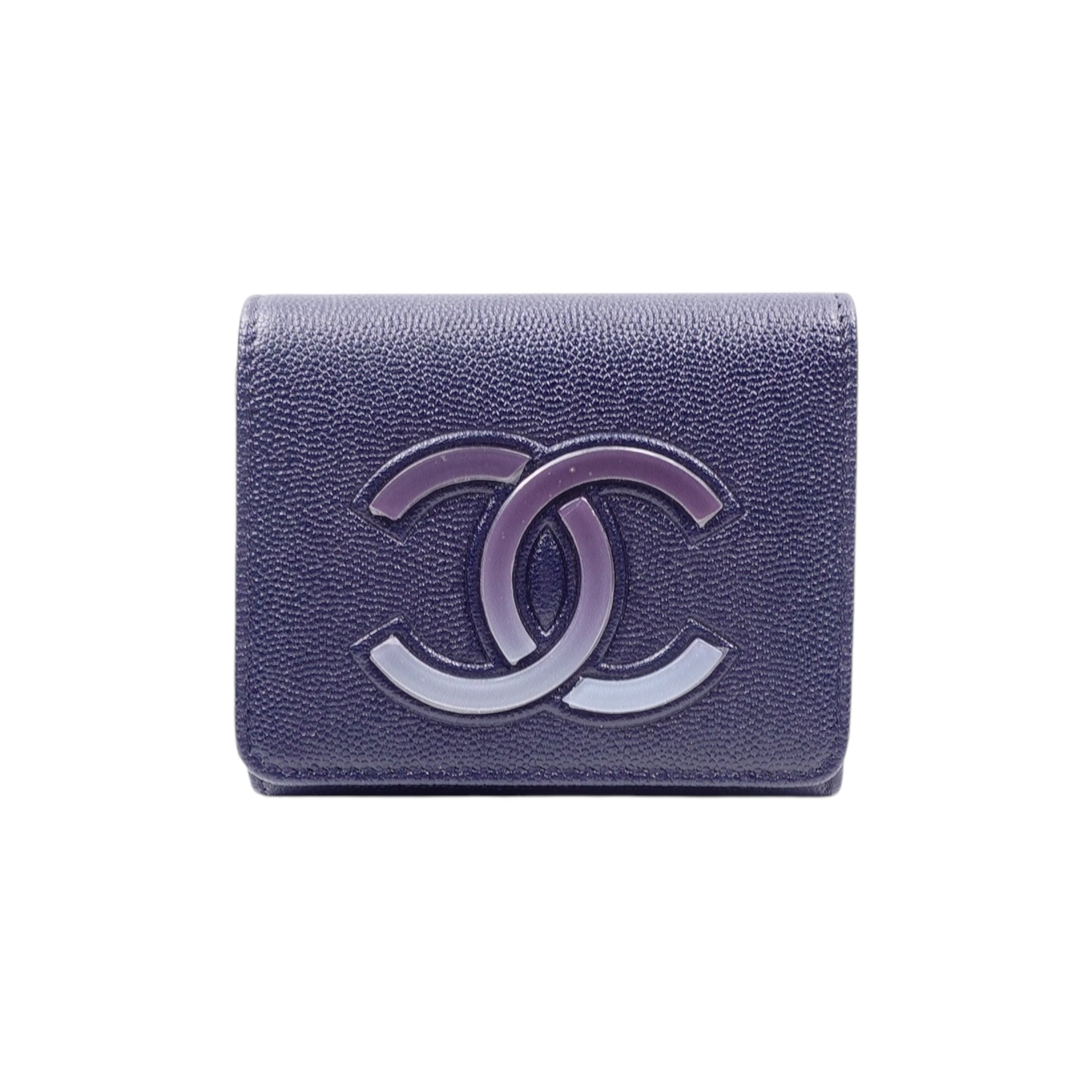 Cartera corta triple CC con degradado azul marino de segunda mano