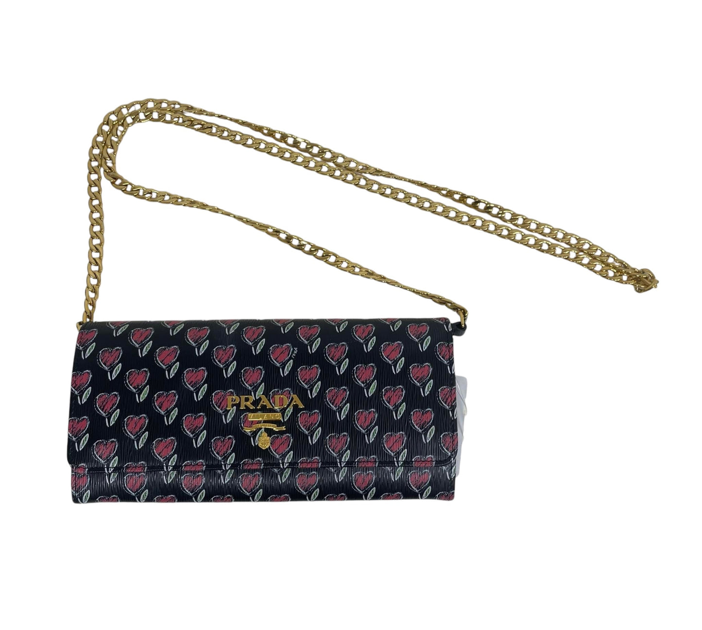 PRADA - Black Vitello Move Love Wallet on Chain