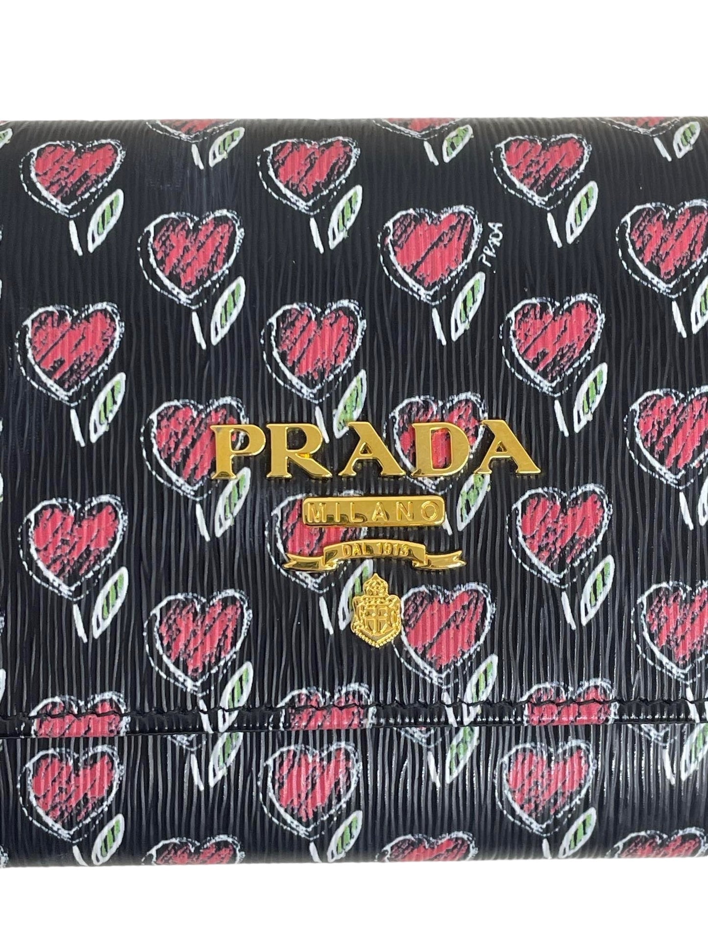 PRADA - Black Vitello Move Love Wallet on Chain