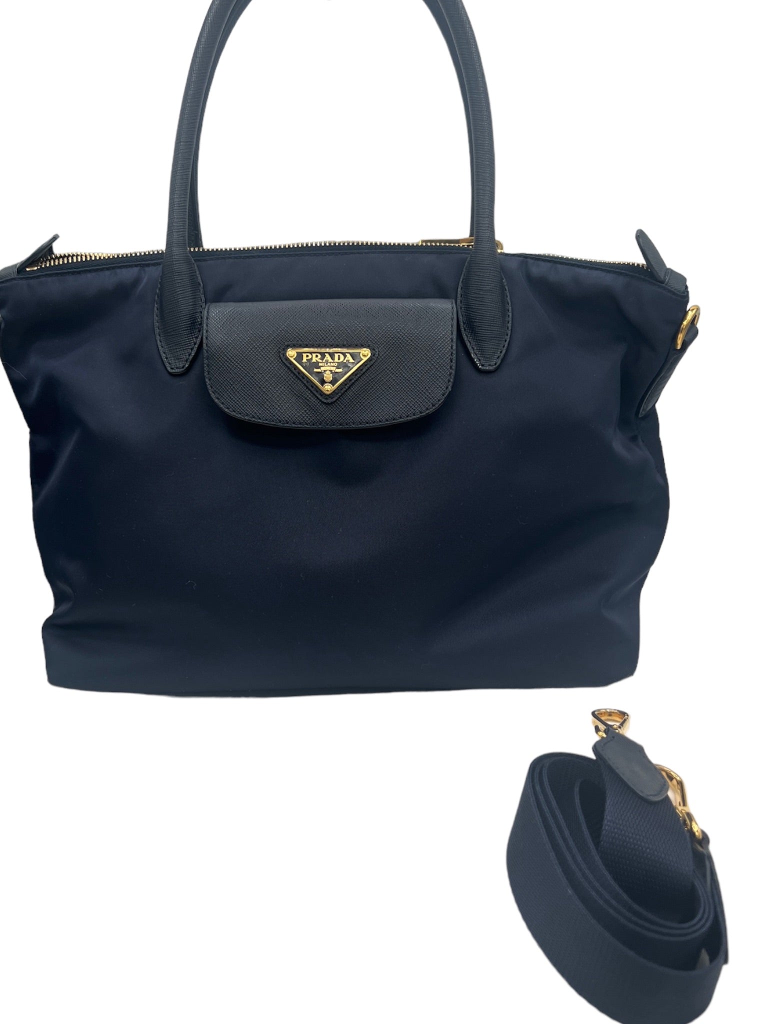 PRADA - Navy Blue Tessuto and Nylon
