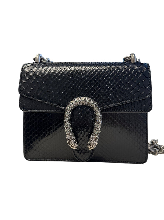 GUCCI - Black Python Mini Dionysus Shoulder Bag