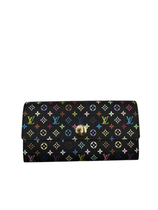 PRE-OWNED LV Sarah Black Multicolor Murakami Canvas Wallet