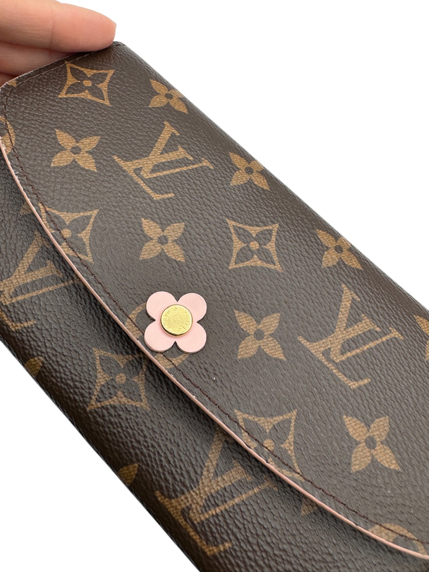 PRE-OWNED LV Pink Ballerine Emilie Flower Monogram Canvas Wallet