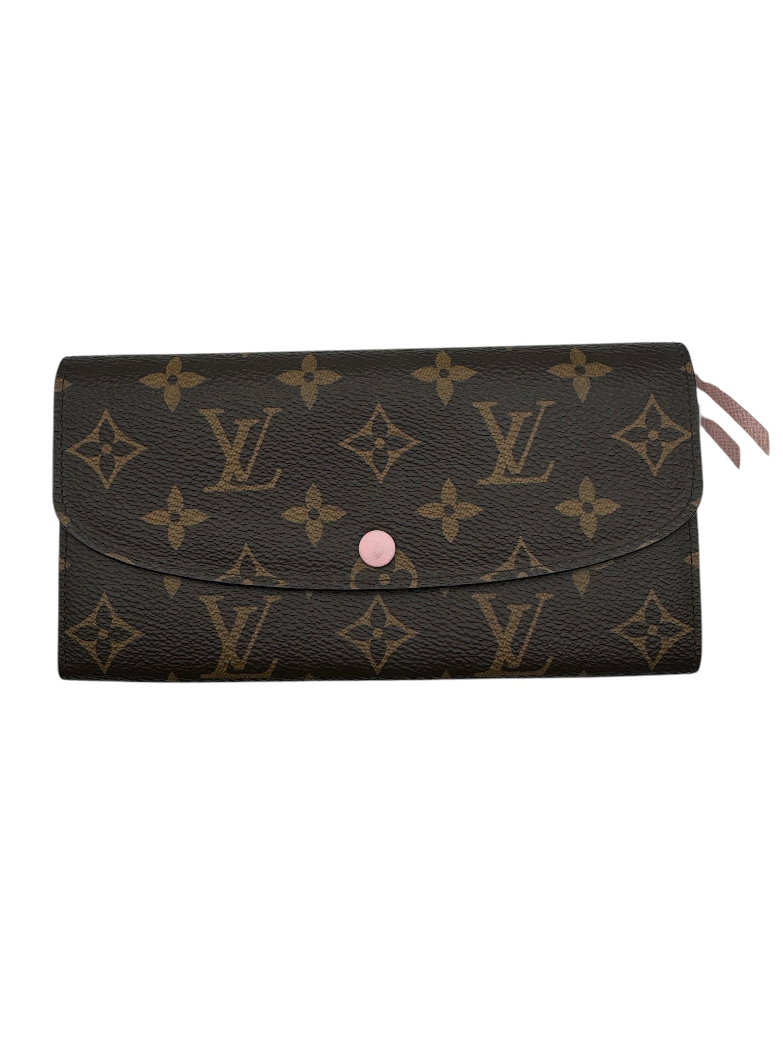 PRE-OWNED LV Pink Ballerine Brown Monogram Canvas Emilie Wallet