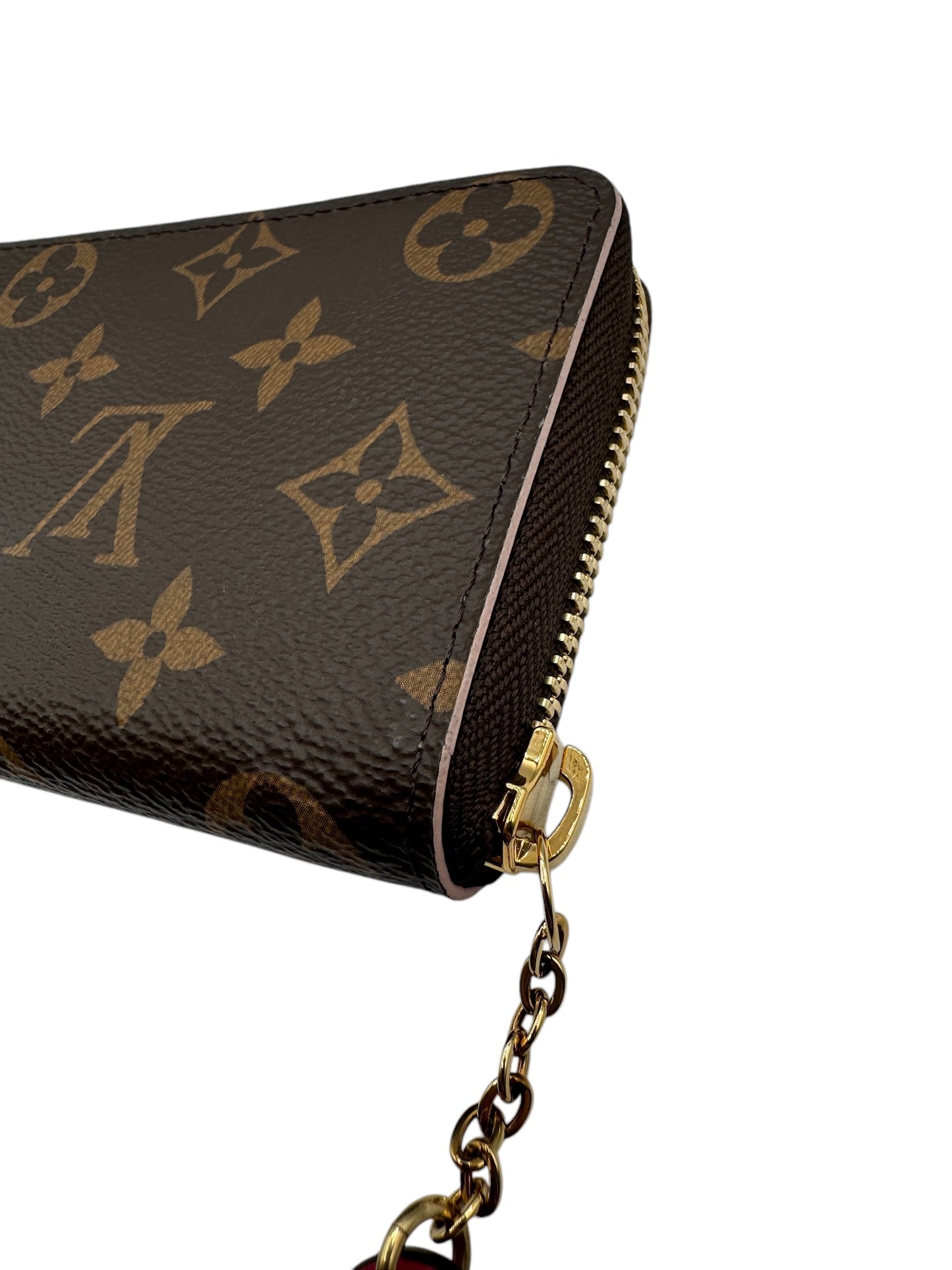 PRE-OWNED LV Clemence Monogram Coated Canvas Wallet with Flower Charm