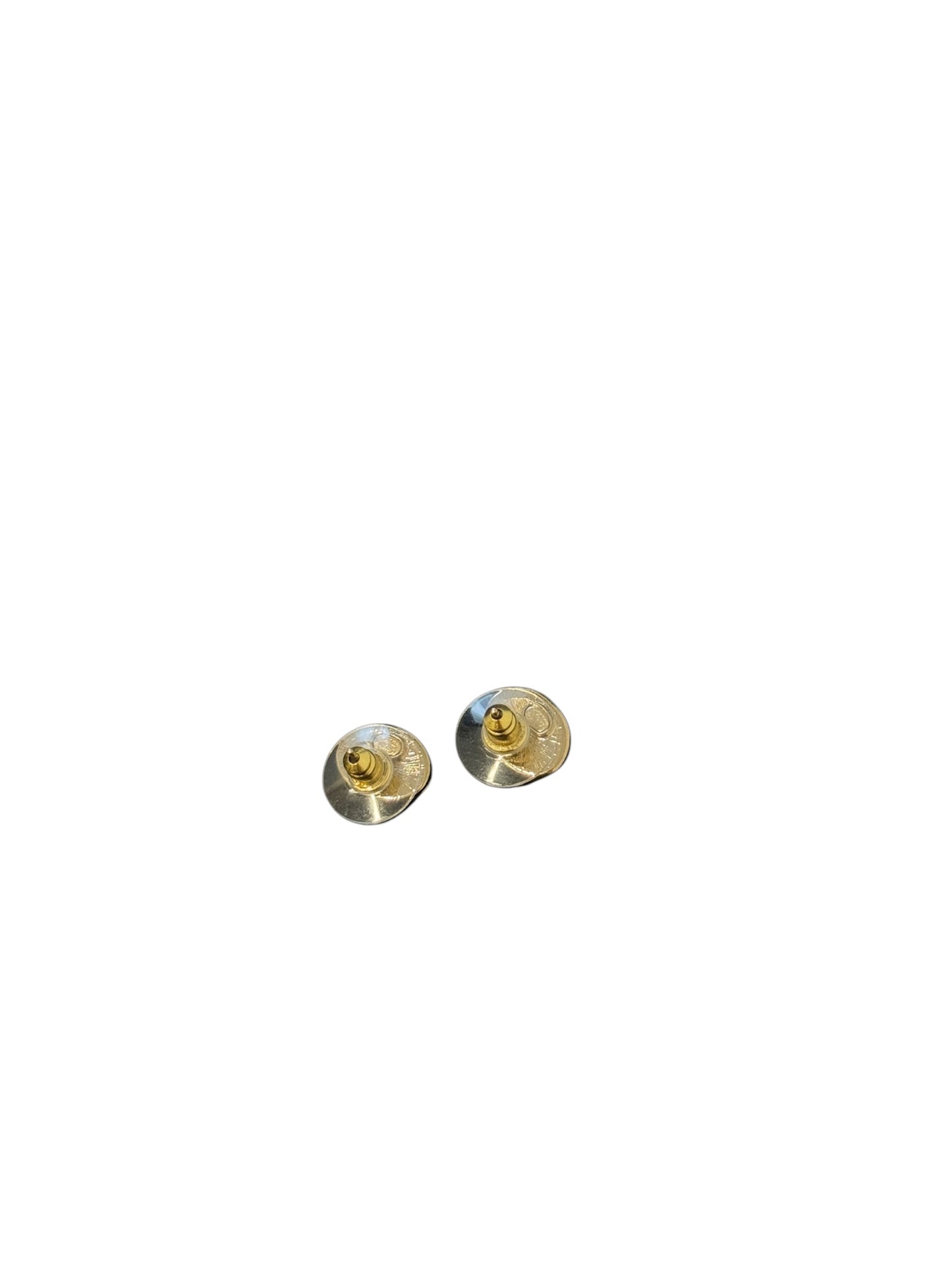 PRE-OWNED Yellow Gold Plated CC 2021 Small Oval CC Stud Earring