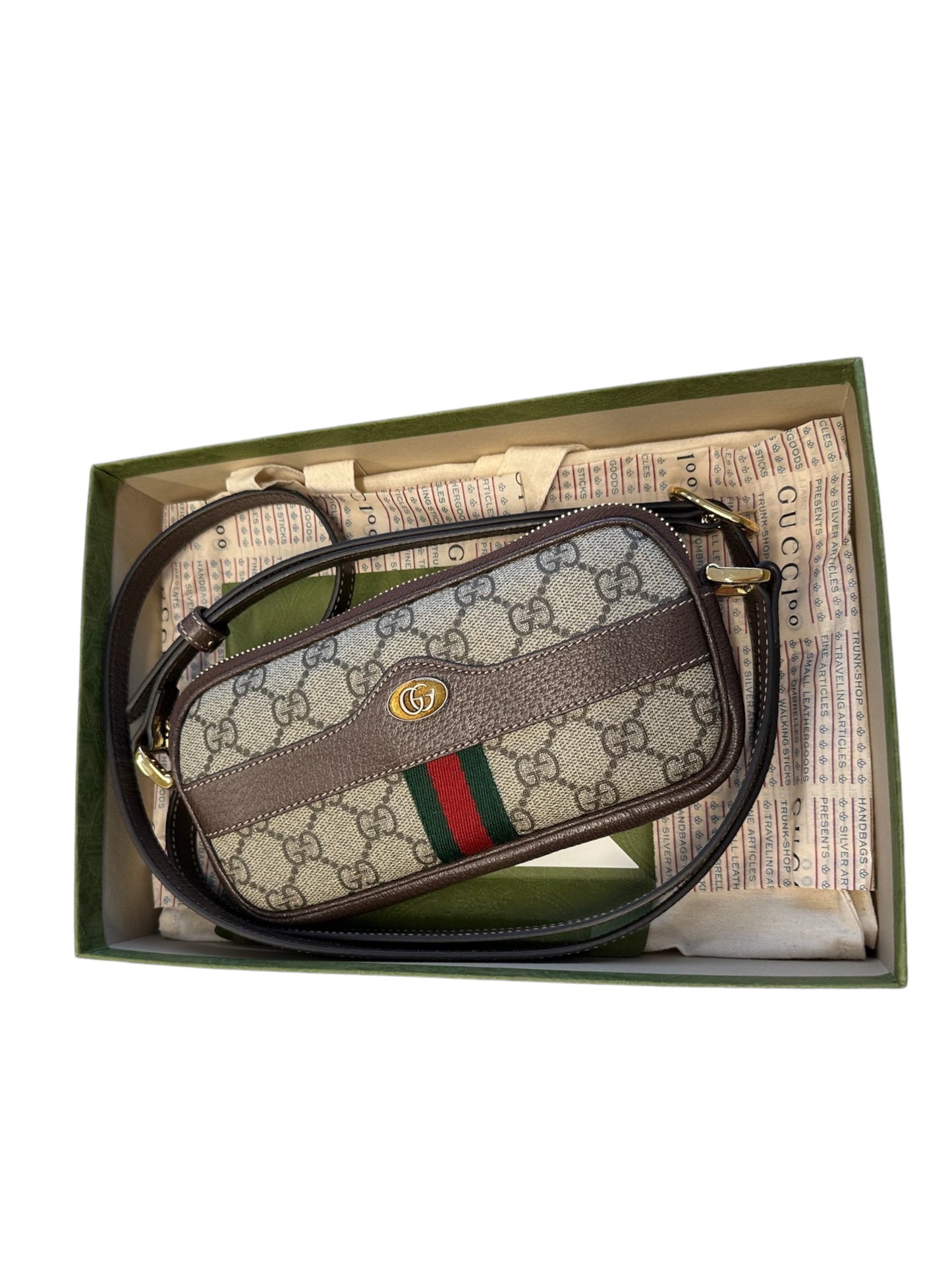 GUCCI - Beige GG Supreme Canvas Mini Ophidia Bag