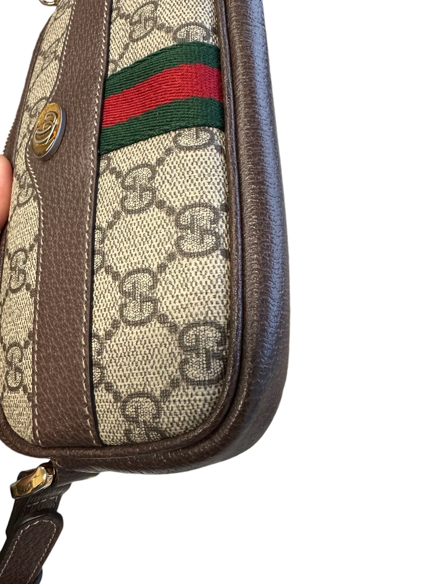 GUCCI - Beige GG Supreme Canvas Mini Ophidia Bag