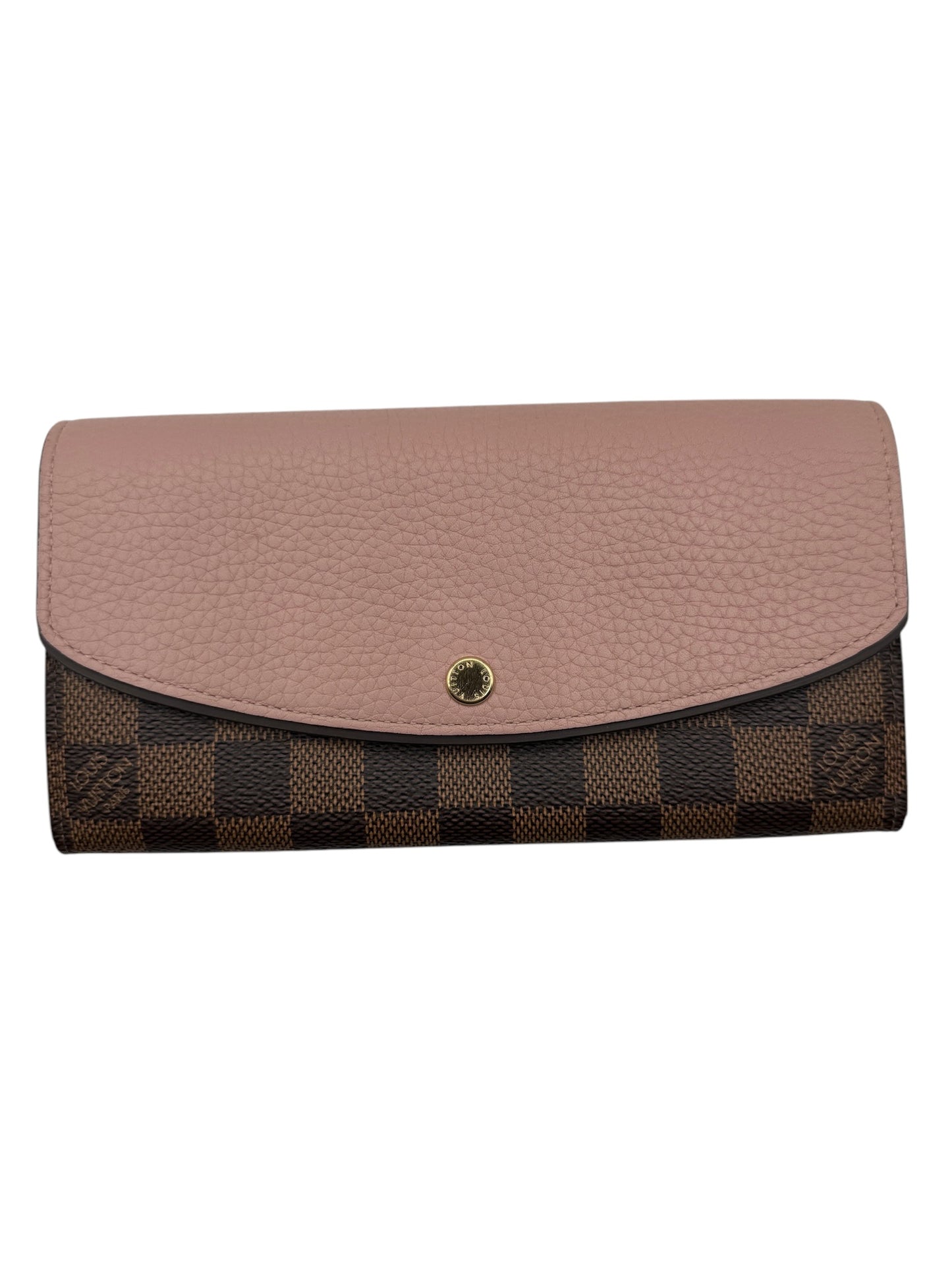 PRE-OWNED LV Pink Ballerine Emilie Damier Ebene Canvas Wallet