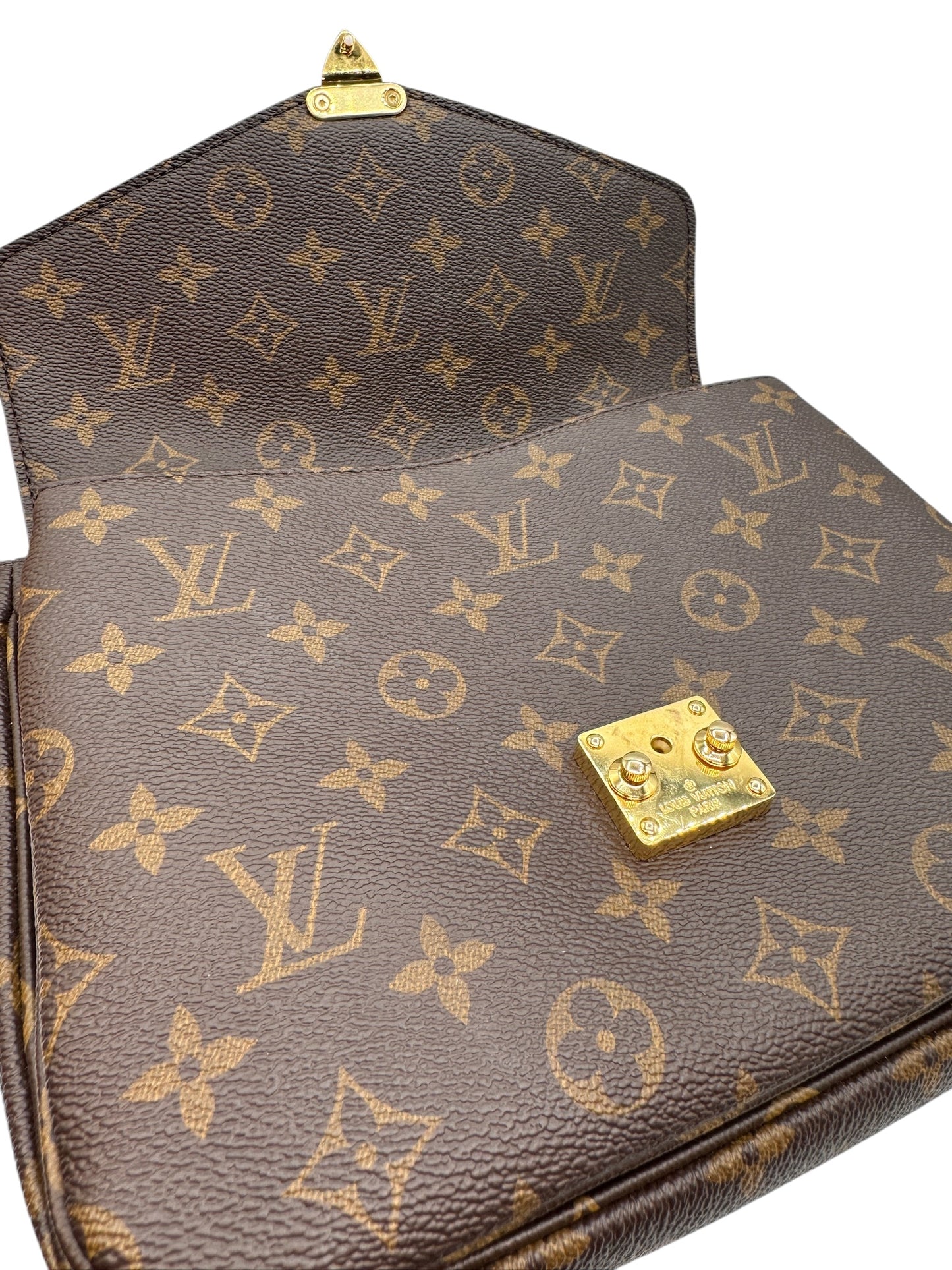 PRE-OWNED LV Monogram Canvas Pochette Metis Satchel Crossbody Bag