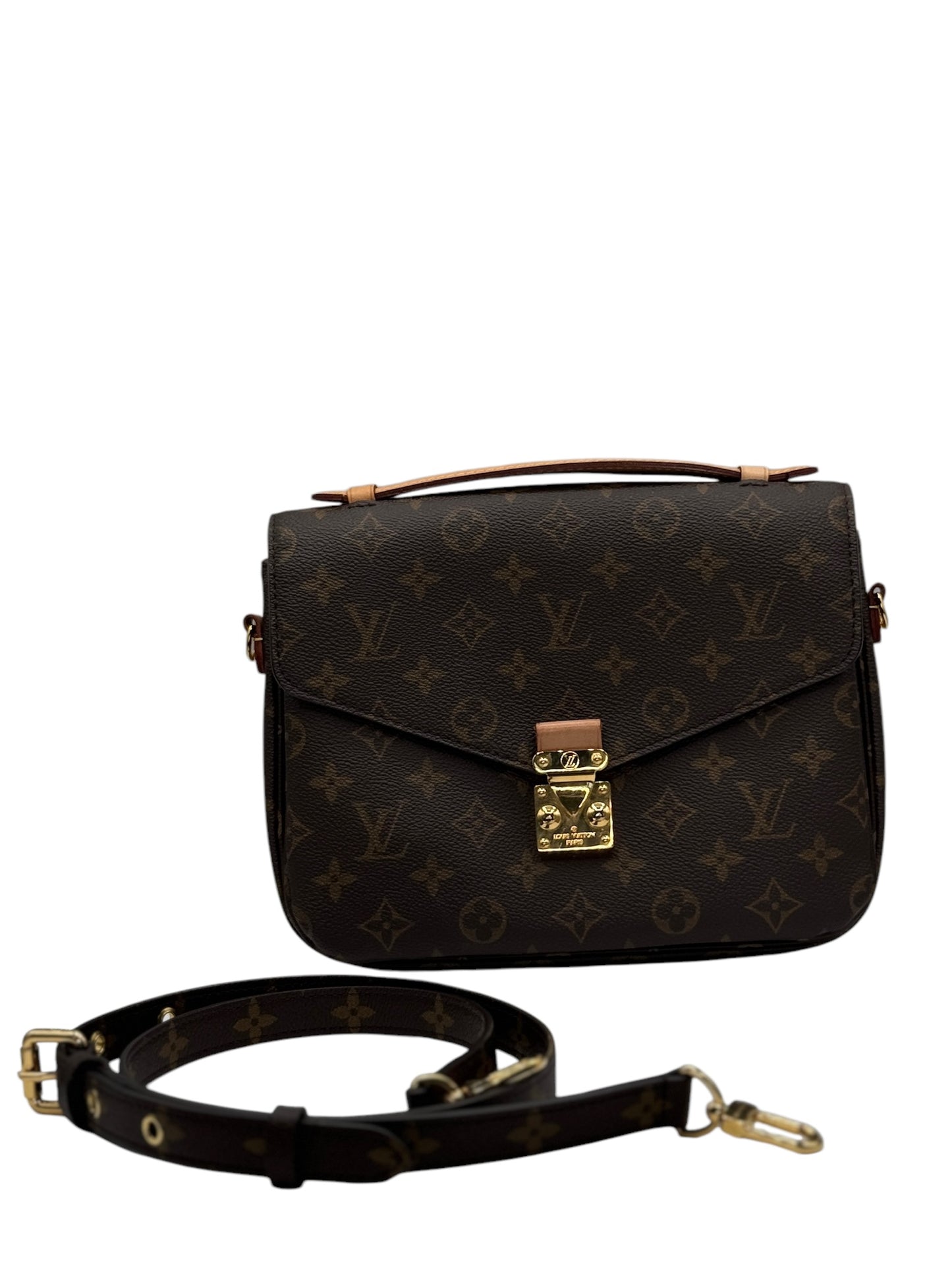 PRE-OWNED LV Monogram Canvas Pochette Metis Satchel Crossbody Bag