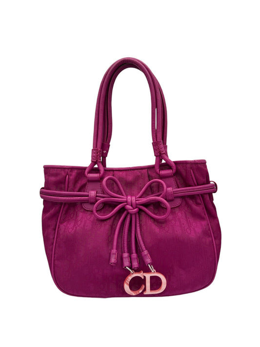 PRE-OWNED Nylon Trotteur Tote Bag Purple