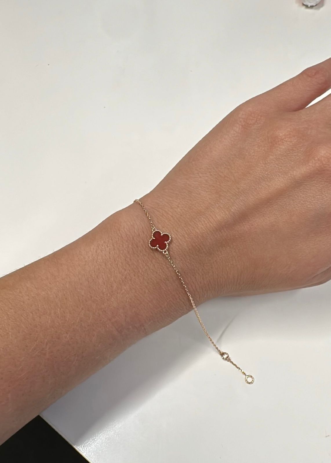 VANCLEEF & ARPELS - Rose Gold Carnelian Alhambra Bracelet