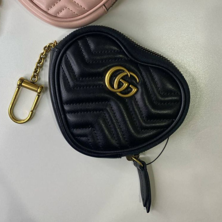 PRE-OWNED GG Marmont heart-shaped coin purse