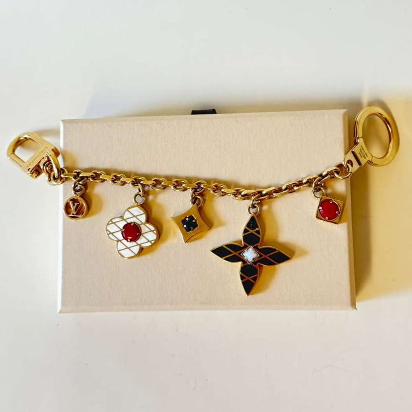 PRE-OWNED LV Malletage Flowers Bag Charm