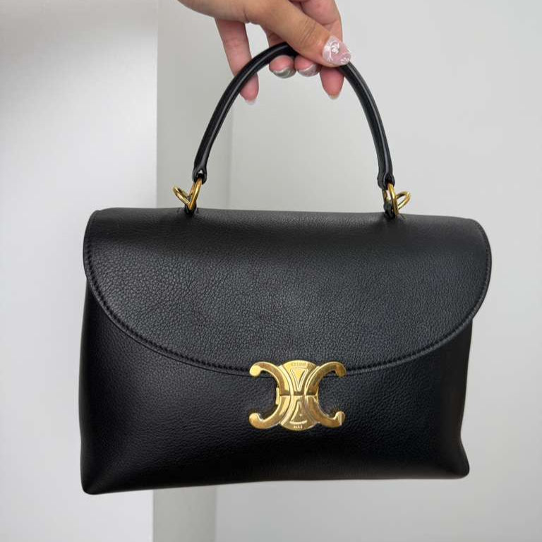 PRE-OWNED Medium Nino Bag in Supple Granied Calfskin