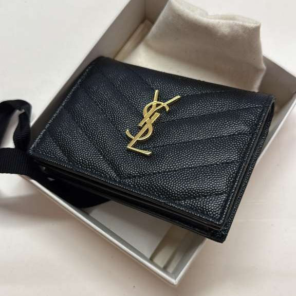 PRE-OWNED YSL Cassandre matelasse flap Walllet 