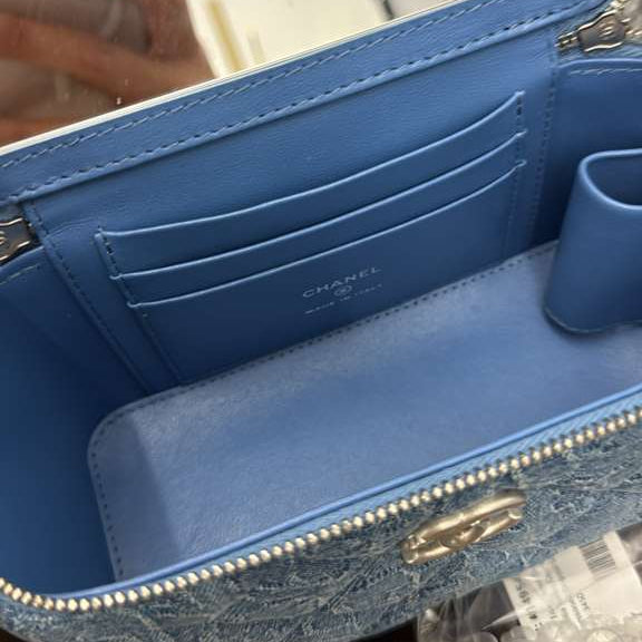 PRE-OWNED CC Vanity Chanel Denim Shoulder Bag