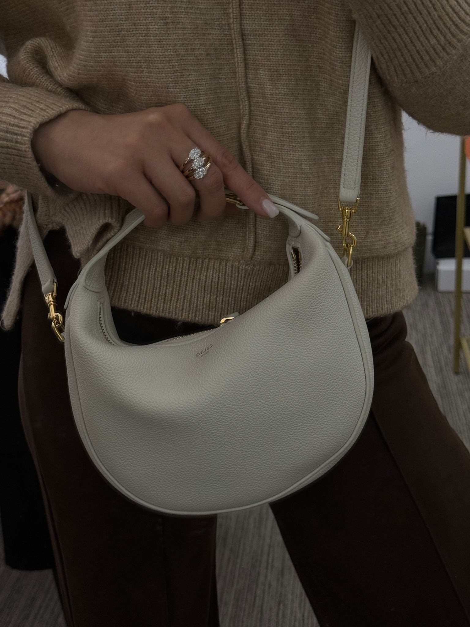 PRE-OWNED Teen Celine Lulu IN Grained calfskin Shoulder Bag