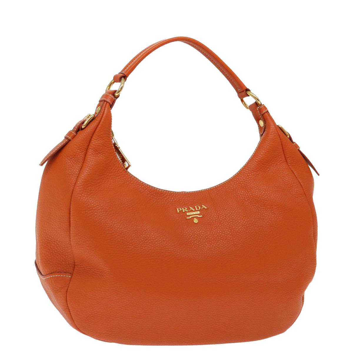 Bolso de hombro de piel Auth naranja de segunda mano