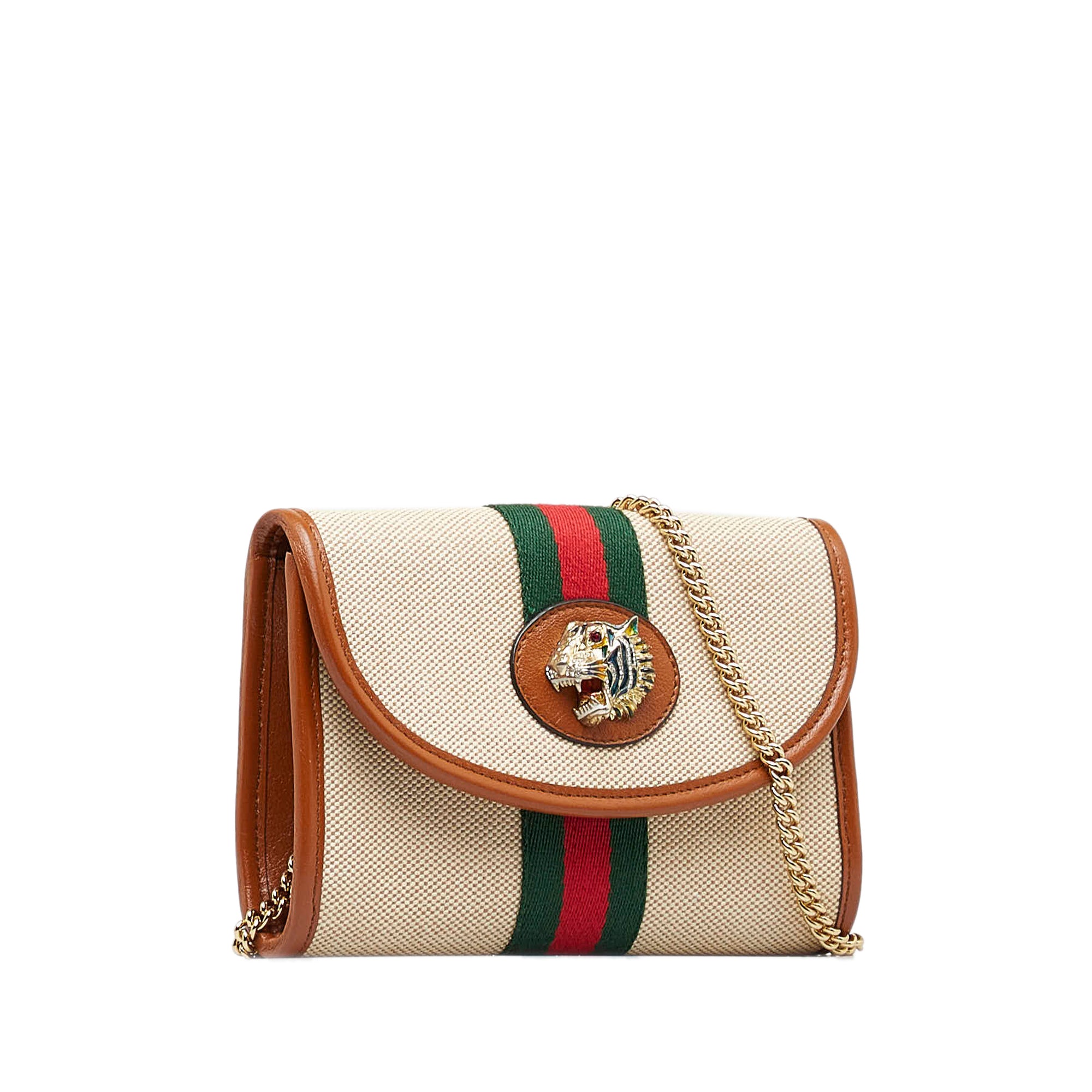 GUCCI - Bolso bandolera con cadena y diseño de red Rajah Mini