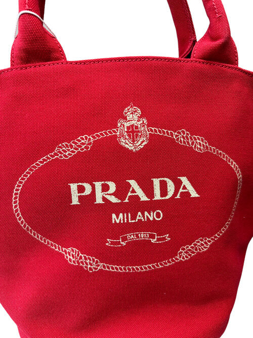 Prada Canapa Handbag in Red Fabric – Fancy Lux