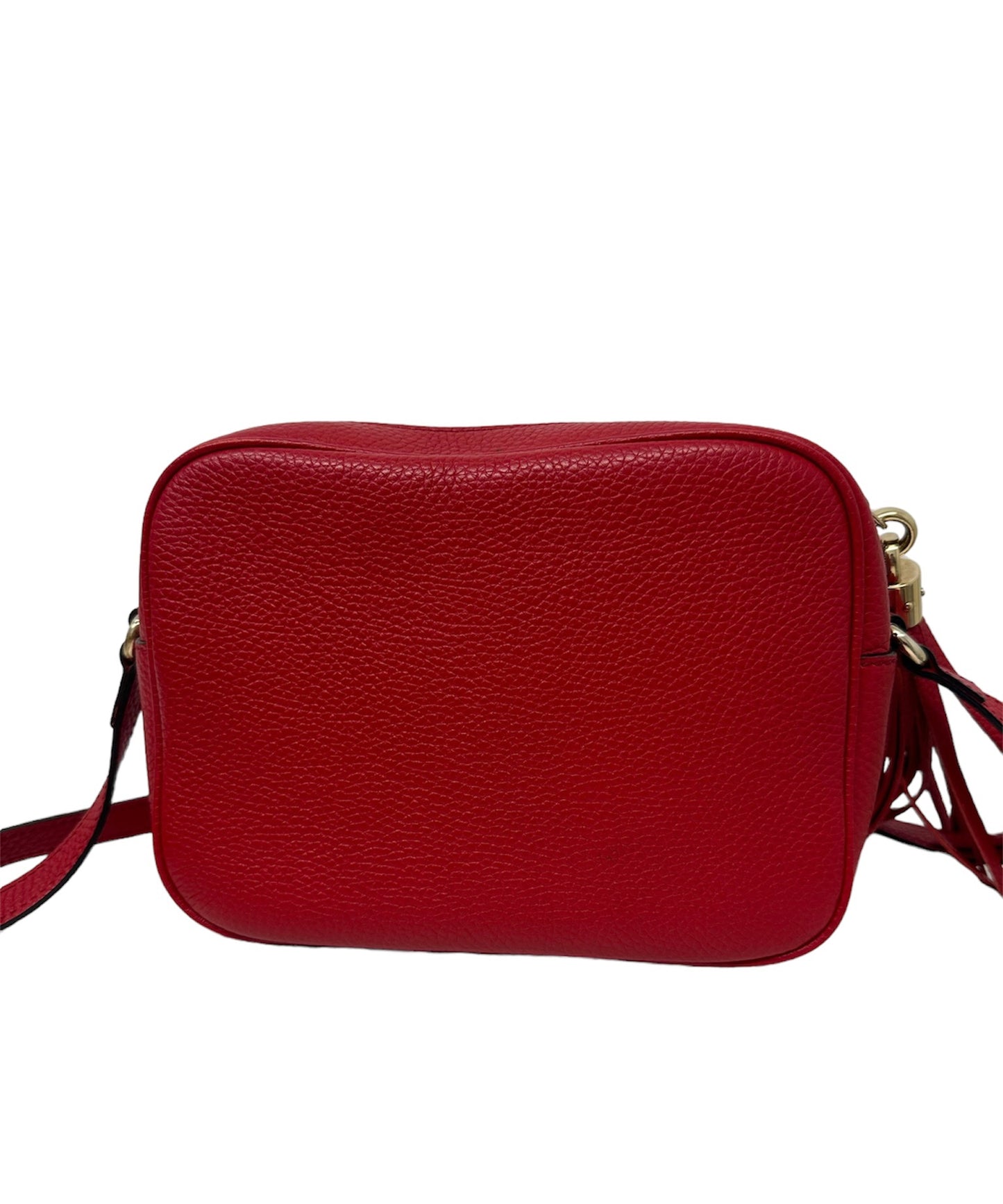 GUCCI - Red Pebbled Leather Soho Disco