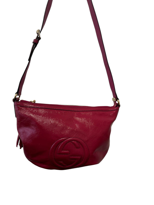 PRE-OWNED GG Shiny Medium Soho Hobo Shoulder Bag