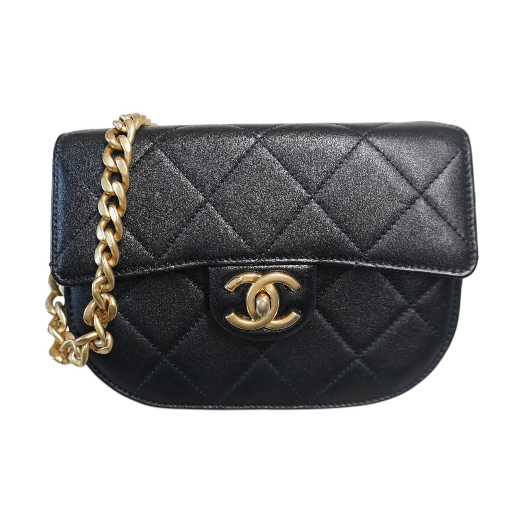 Bolso bandolera tipo mensajero con diseño de luna acolchado negro CC USADO