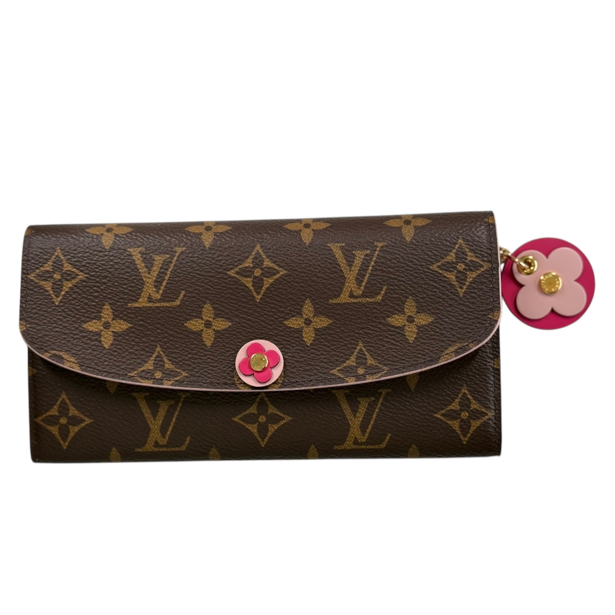 PRE-OWNED LV Monogram Canvas Flower Emilie Wallet
