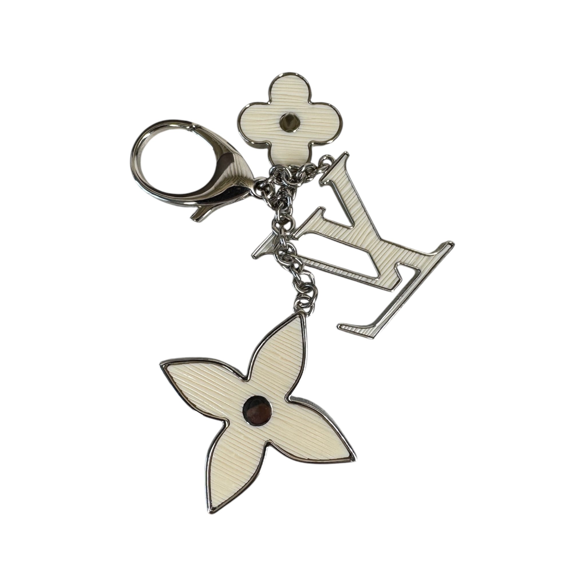 PRE-OWNED LV White Epi Bag Charm
