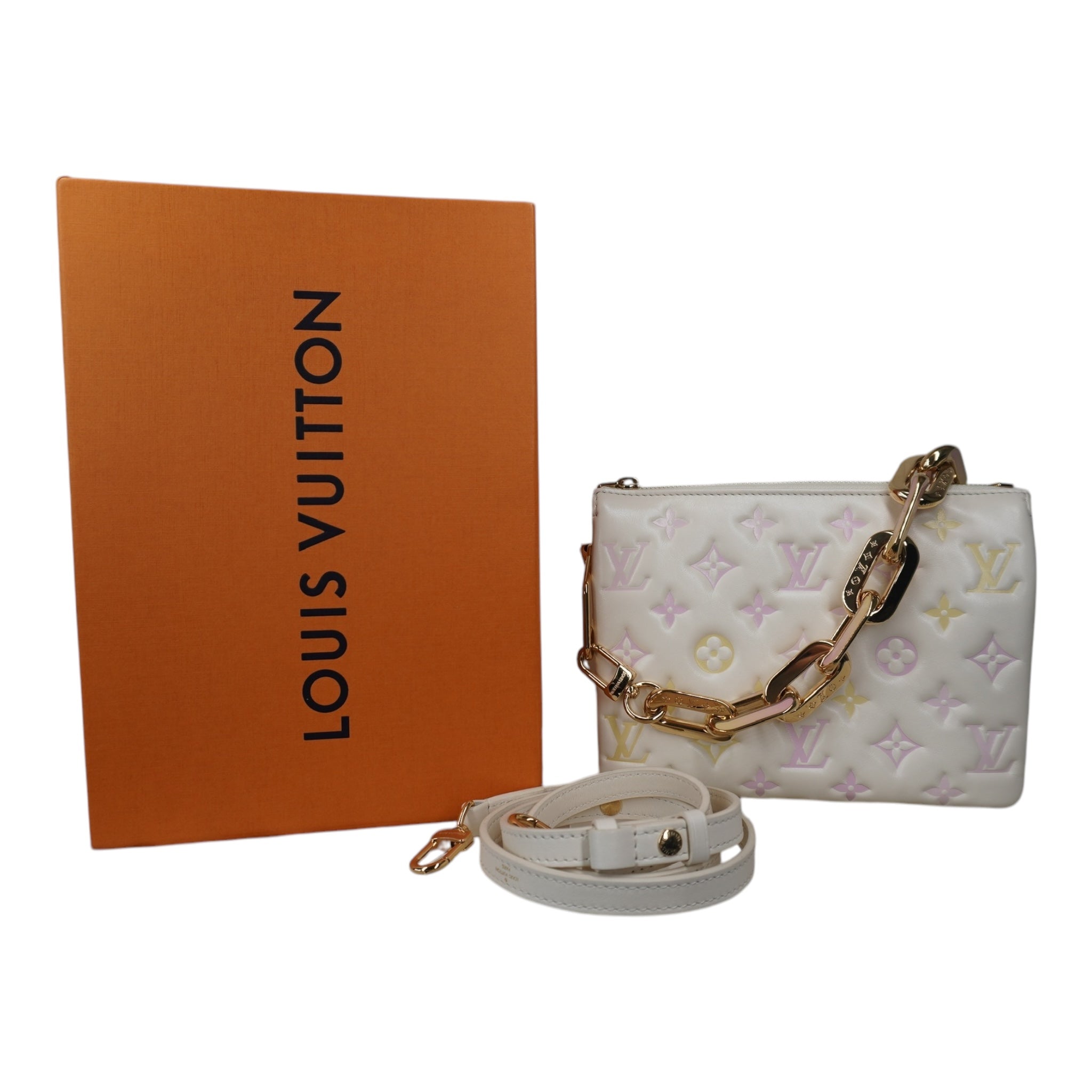 PRE-OWNED LV Pastel Monogram Puffy Lambskin Coussin BB Shoulder Bag