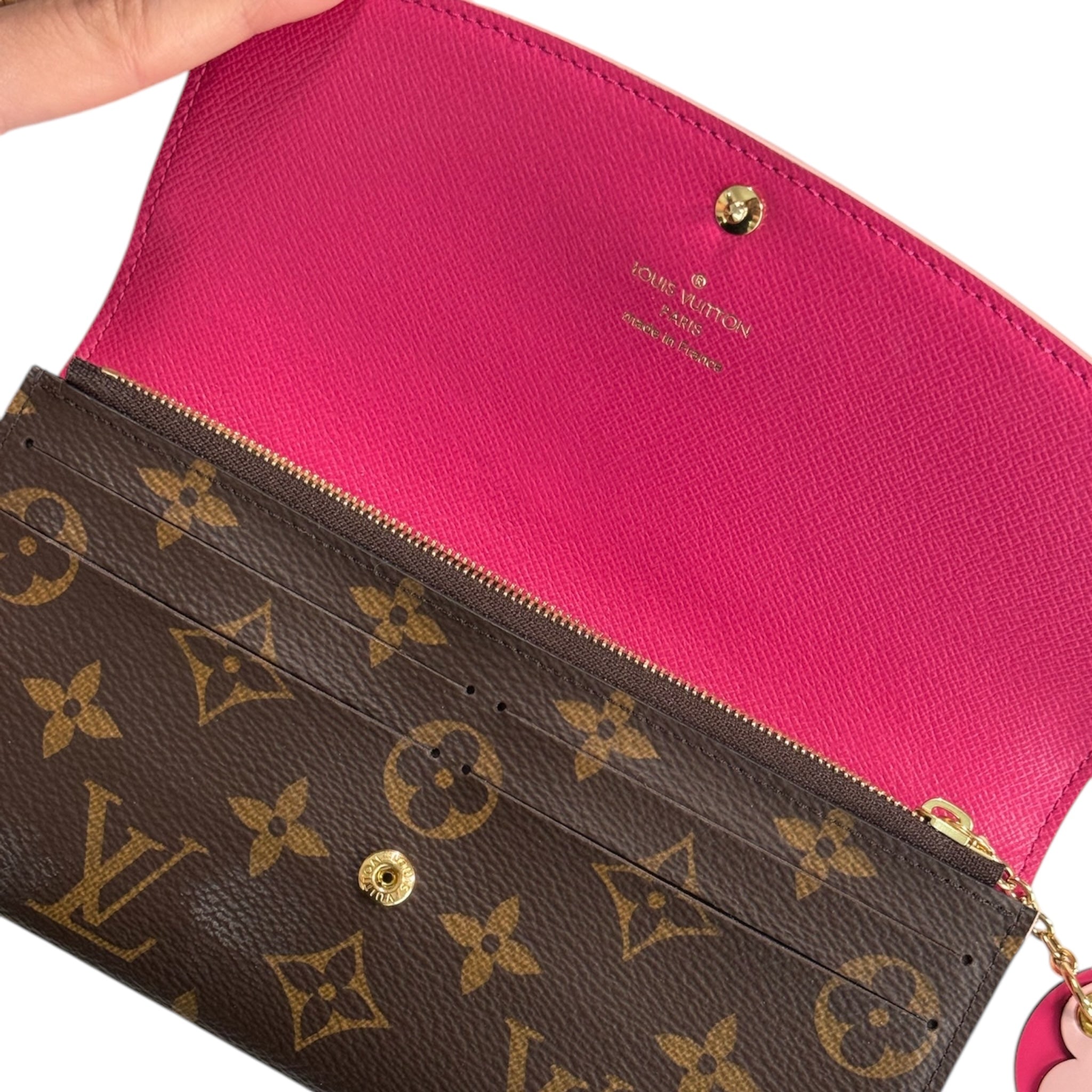 PRE-OWNED LV Monogram Canvas Flower Emilie Wallet
