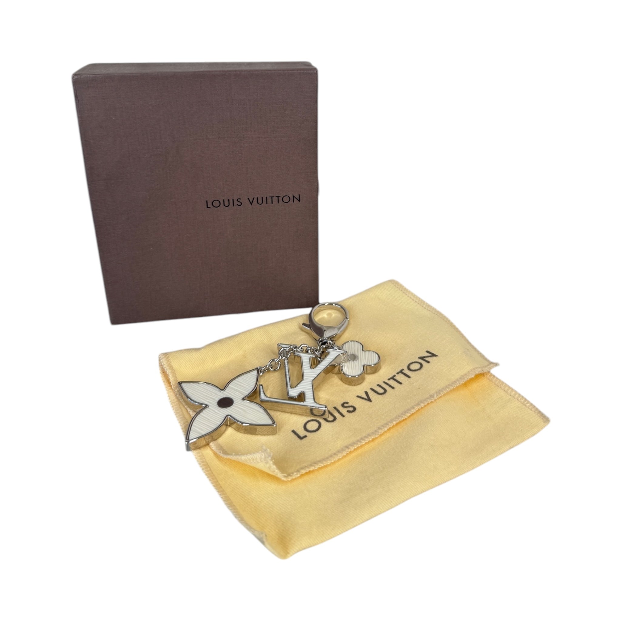 PRE-OWNED LV White Epi Bag Charm