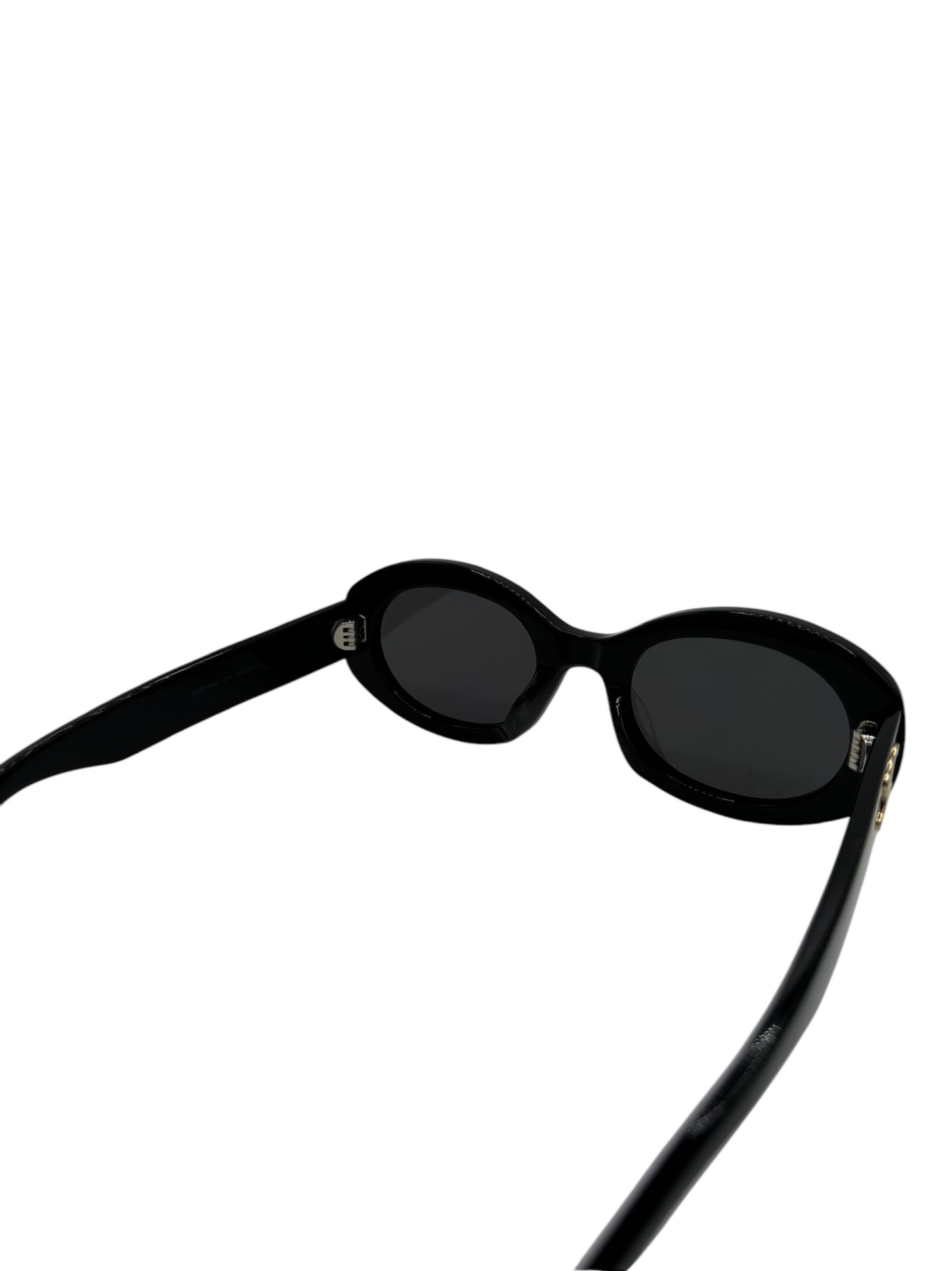 PRE-OWNED Triomphe Black Rounded Sunglasses