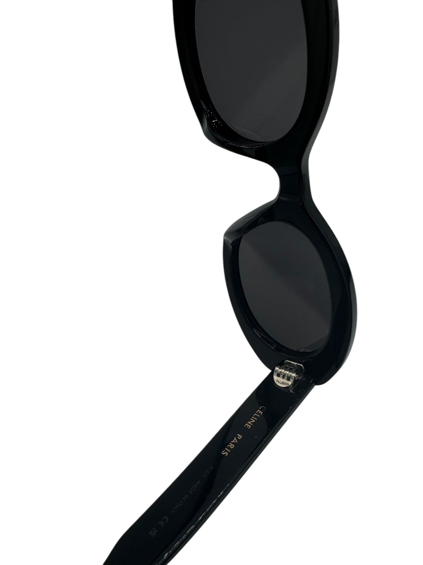 PRE-OWNED Triomphe Black Rounded Sunglasses