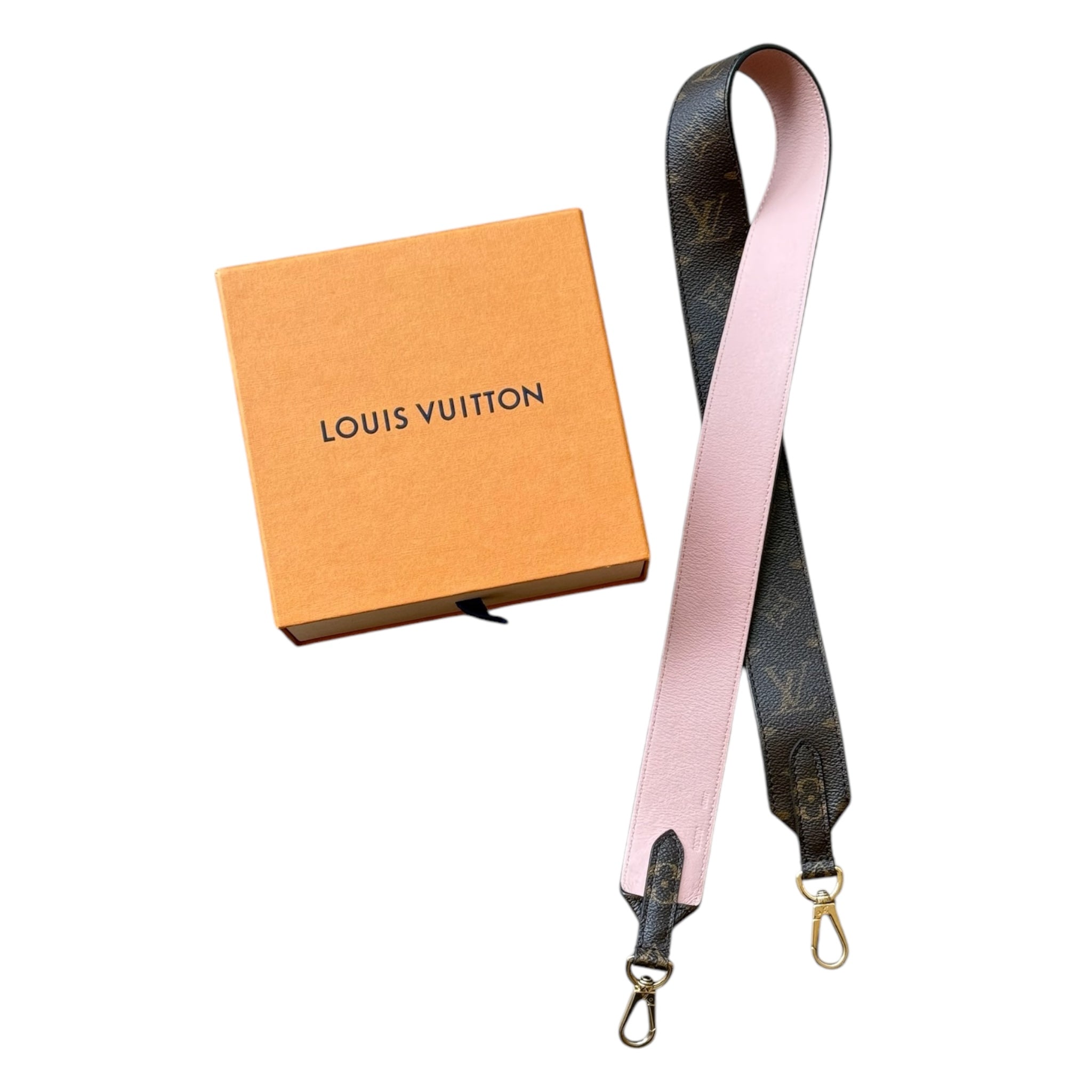 PRE-OWNED LV Monogram Bandouliere Rose Ballerine Strap