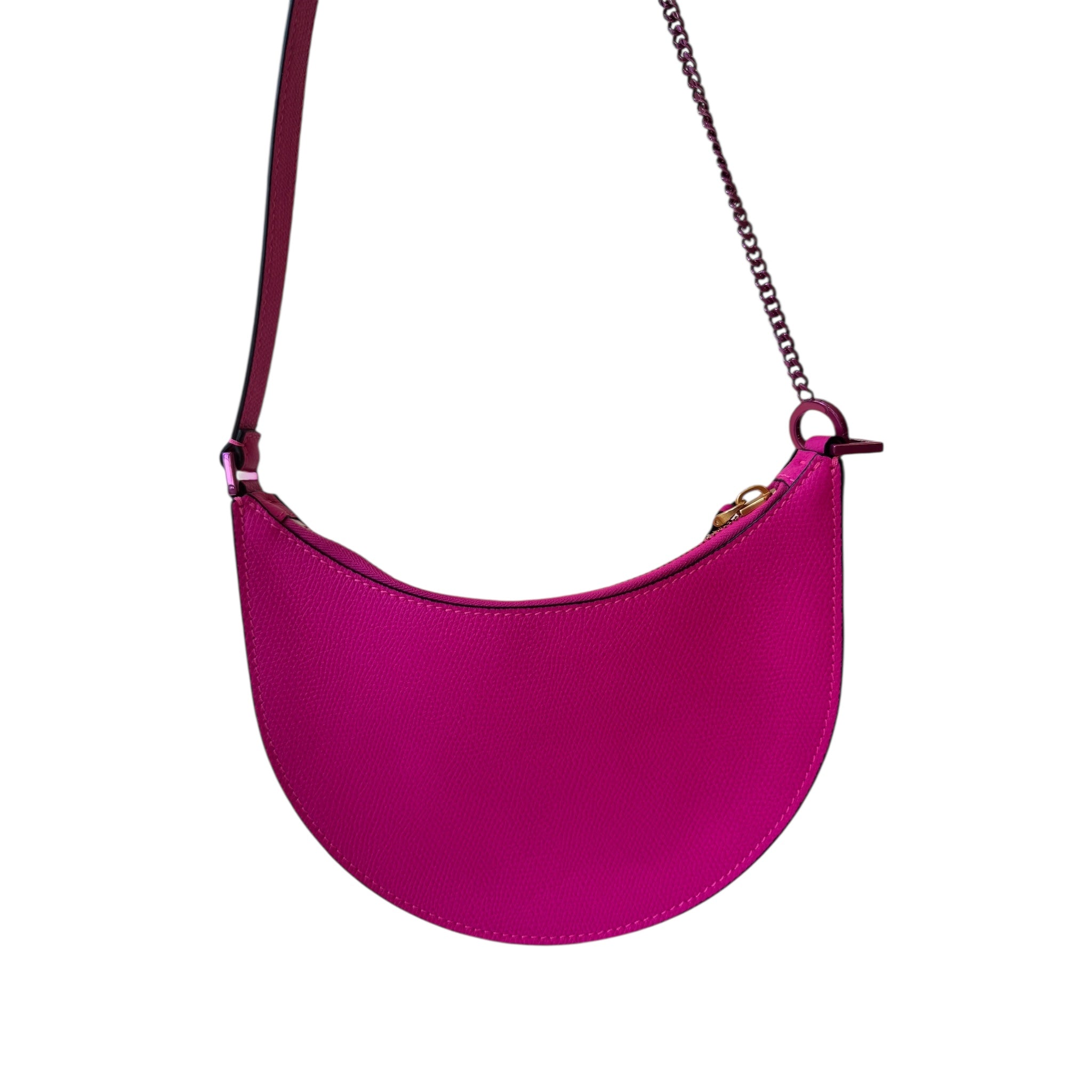 PRE-OWNED Hot Pink Leather Hobo Shoulder Bag