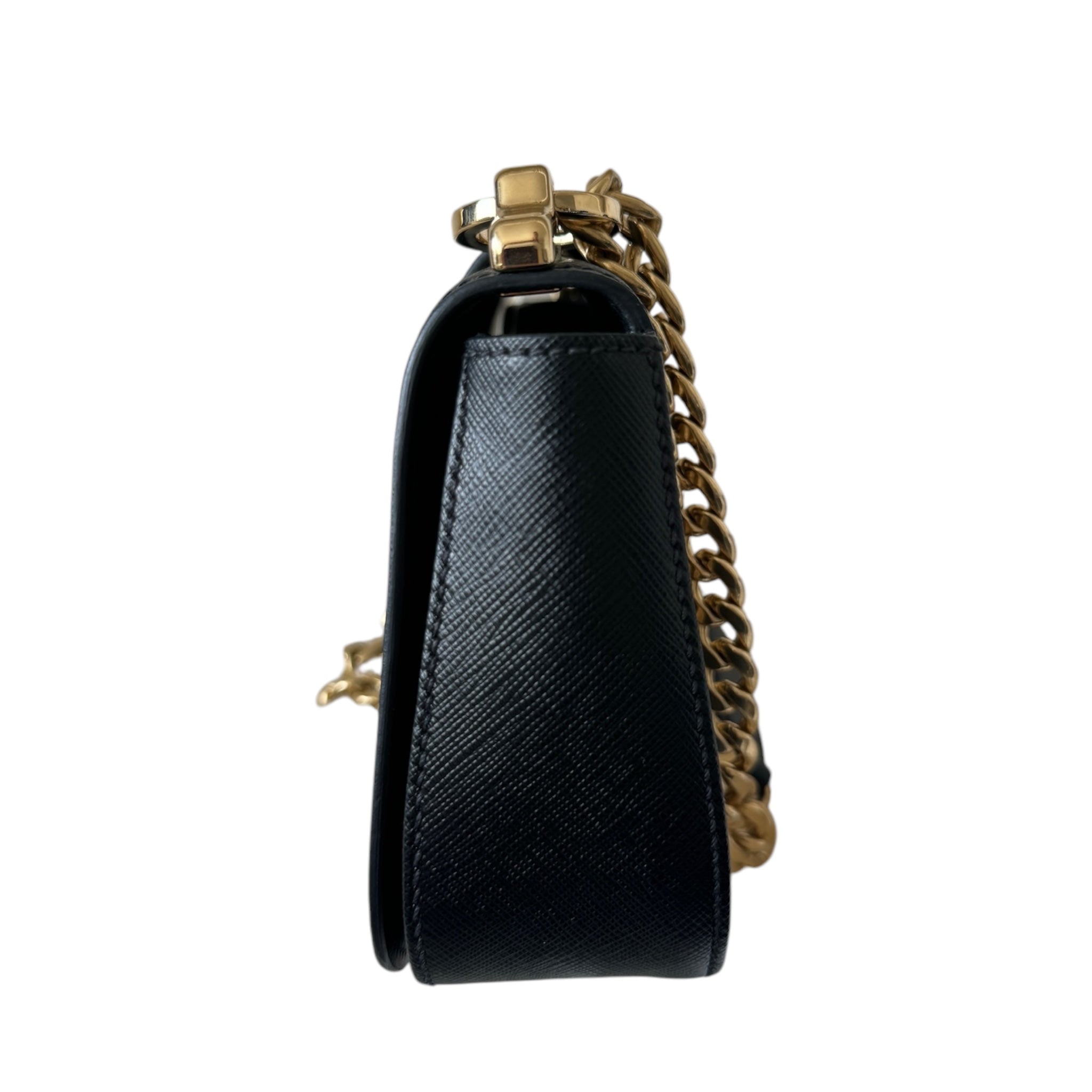 Bolso de hombro Sidonie de piel granulada negra USADO