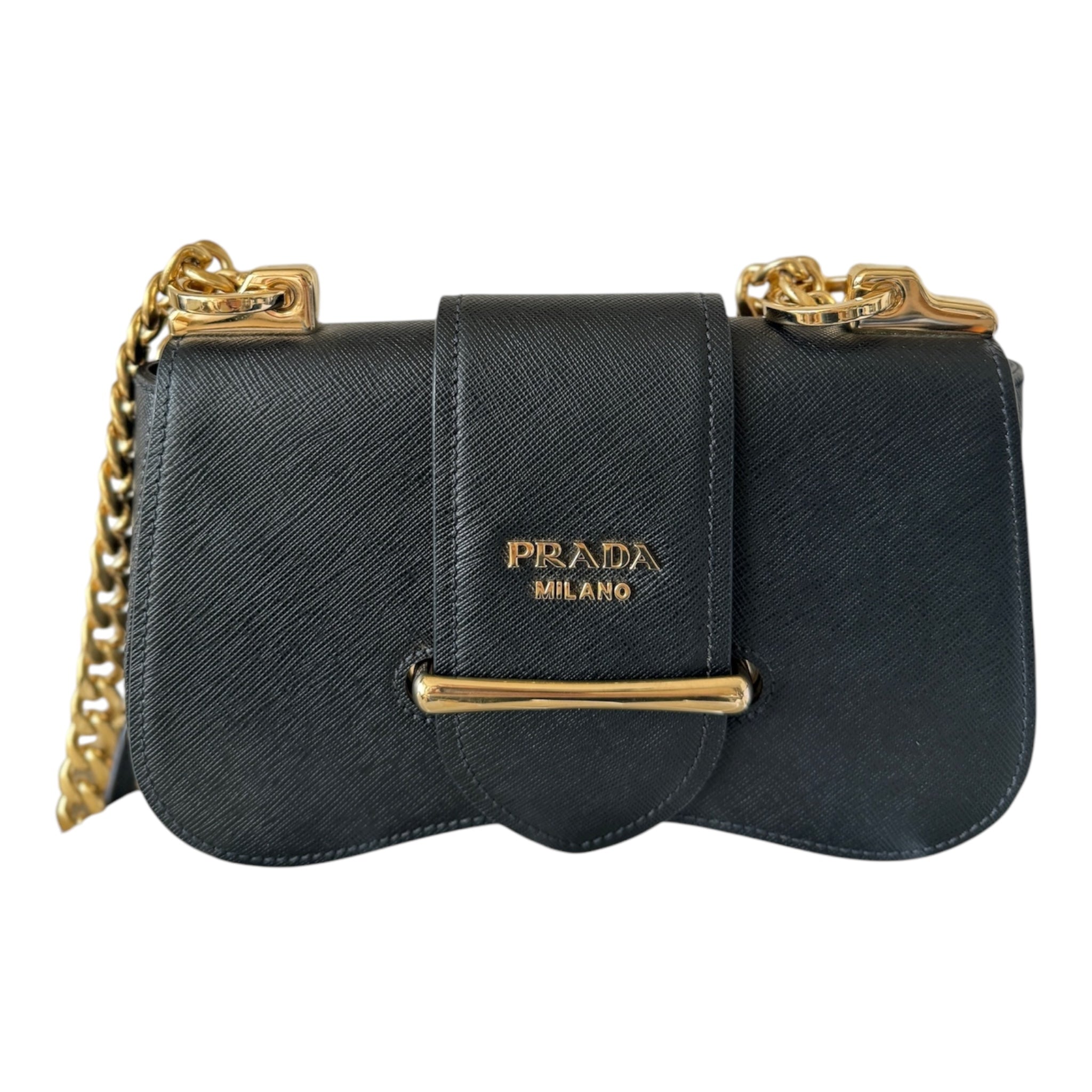Bolso de hombro Sidonie de piel granulada negra USADO