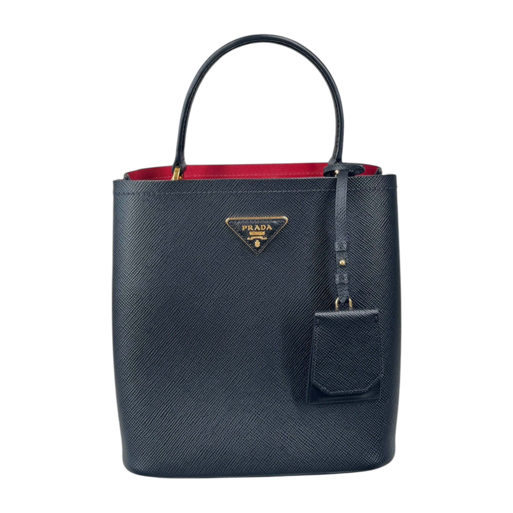 PRE-OWNED Black Panier Saffiano Leather Shoulder Bag