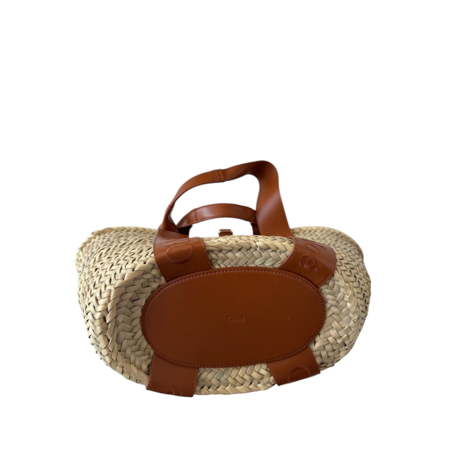 PRE-OWNED x Mifuko Woody Tote Raffia Large Shoulder Bag