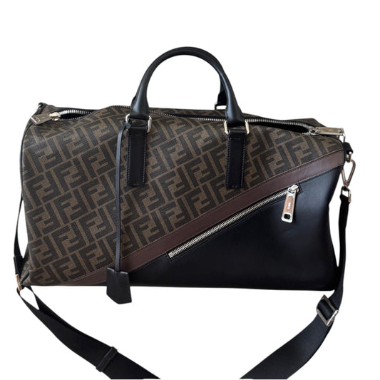 PRE-OWNED Zucca Coated Canvas With Leather Convertible Duffle Bag