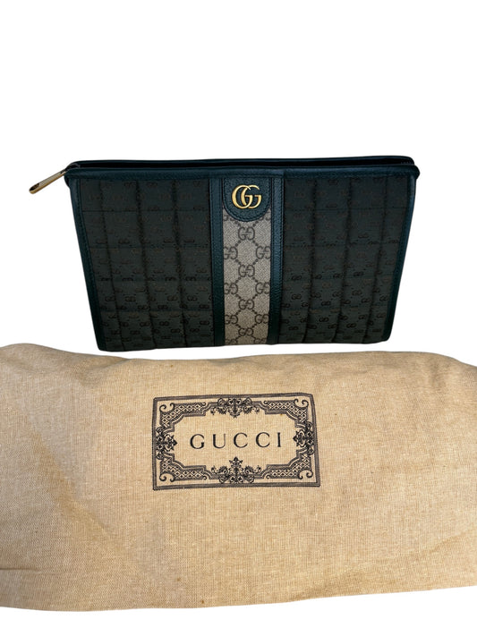 GUCCI - Green GG Supreme Canvas Microguccissima Canvas Mini Pouch