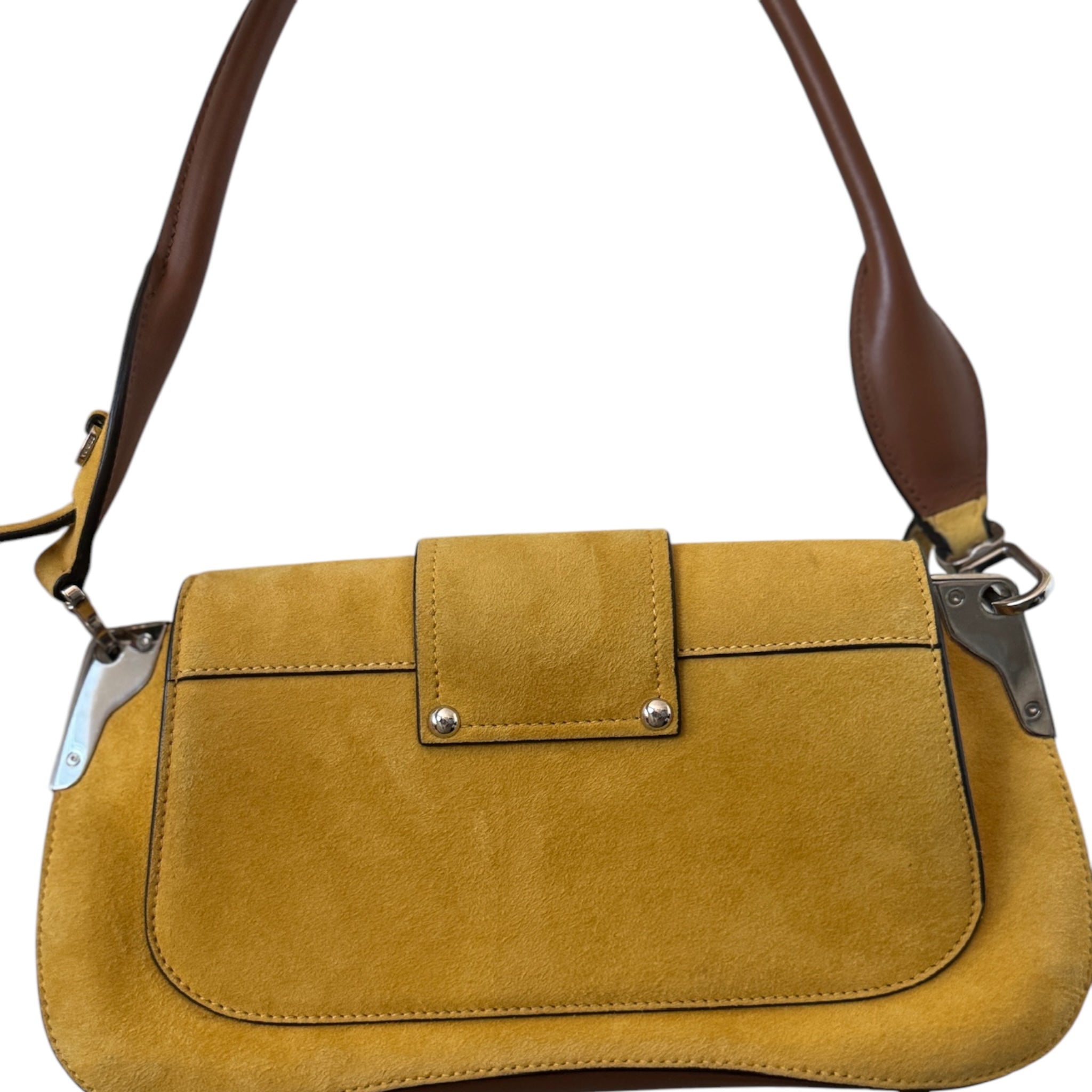 PRE-OWNED Yellow Suede and Leather Sidonie Shoulder Bag