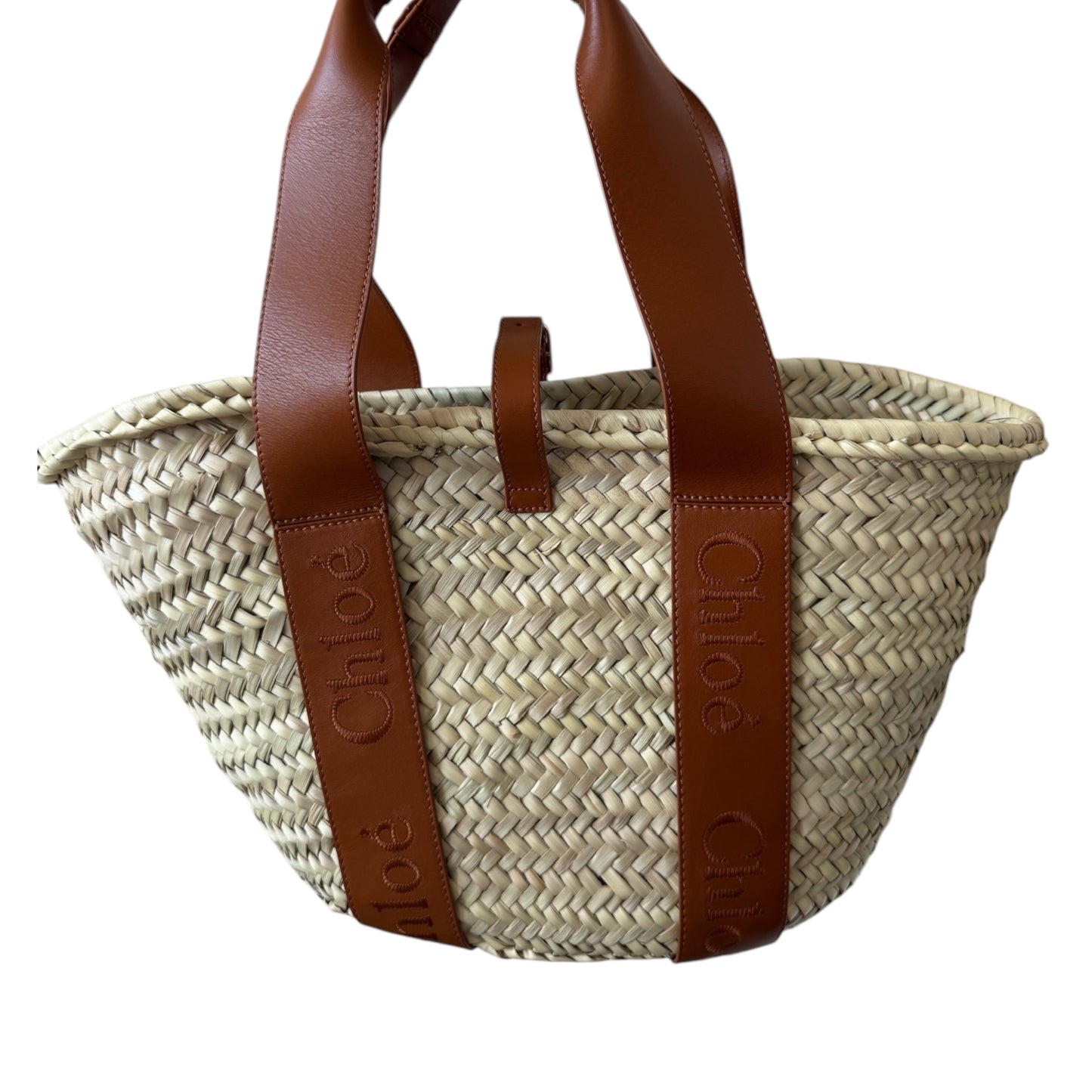 PRE-OWNED x Mifuko Woody Tote Raffia Large Shoulder Bag